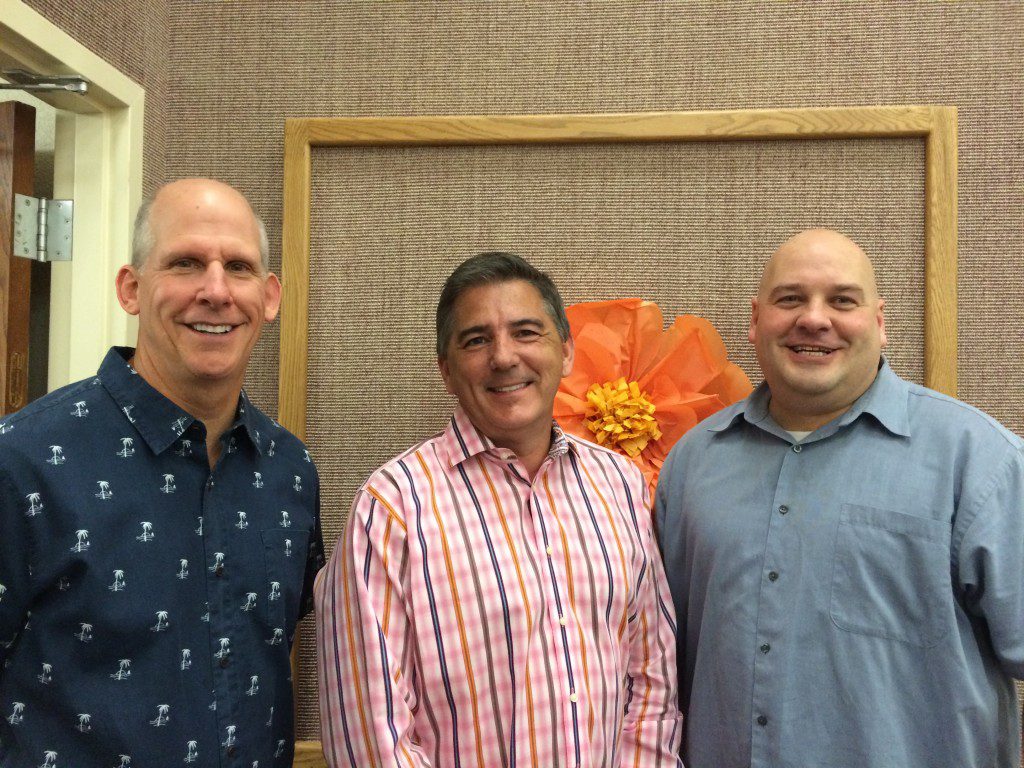 (left to right) Hurst Stake President David Hadley of the Church of Jesus Christ of Latter-day Saints, Hurst Texas Stake, Mark Tennant founder and chairman of Arrow Ministries, Bishop Karl Ross of the Watauga Ward in the Hurst Texas Stake.