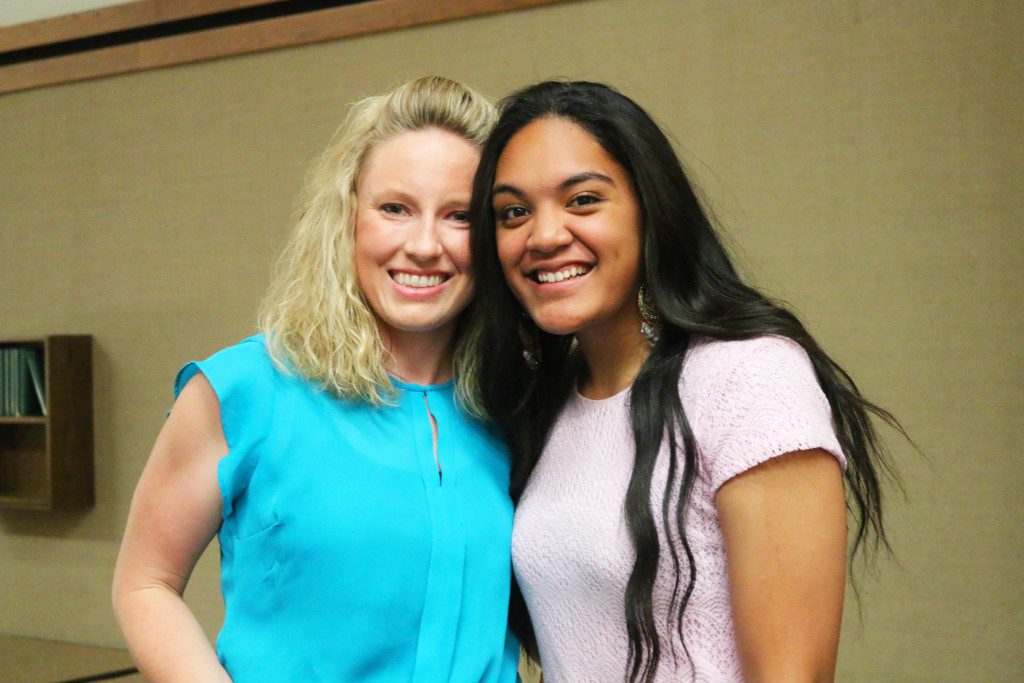 THS science teacher Rachel Seldon with student Maile Vaenuku